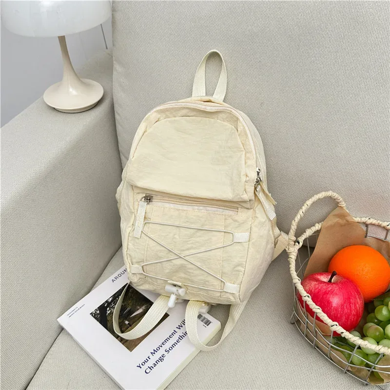 sac à dos décontracté à cordon de serrage, unisexe, léger, pour voyage, sport de plein air, style japonais, mini sac à dos tendance