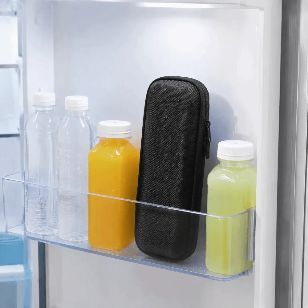 boîte de rangement portable pour flacons d'insuline, étui de transport réutilisable avec poche en maille, fentes en mousse prédécoupées, organisateur de stockage de peptides