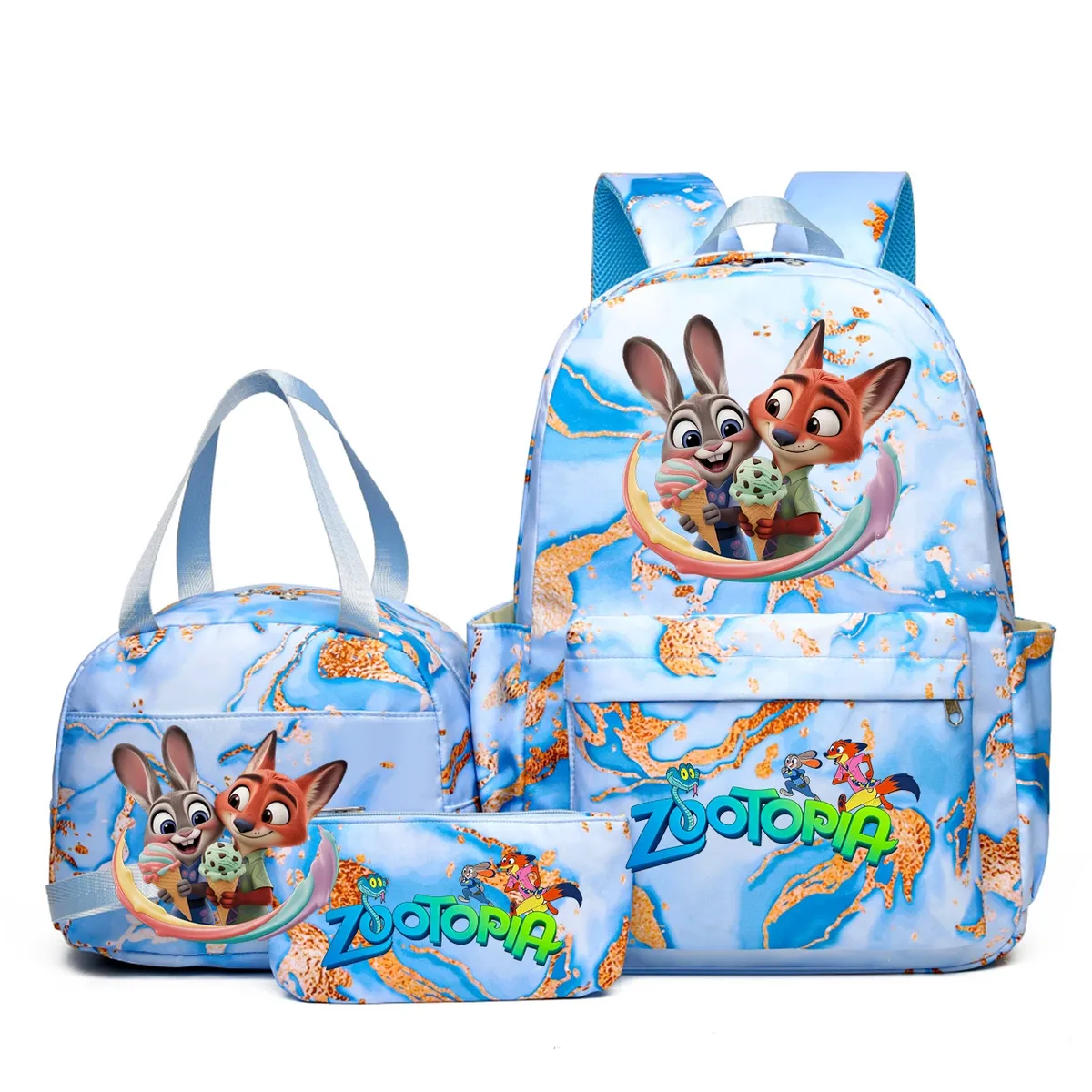 sacs à dos katseye music 3 pièces pour femmes et filles, sacs à dos de voyage et d'extérieur dégradés avec sacs à déjeuner, légers, pour adolescents, ordinateur portable, mochila