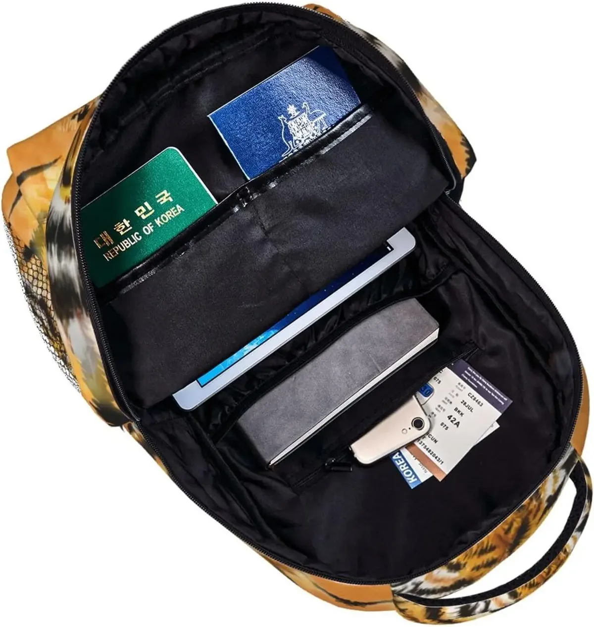 cool tiger sac à dos imprimé léopard pour hommes et femmes, sac à livres, sac pour ordinateur portable, sacs initiés, voyage, randonnée, camping, sac à dos