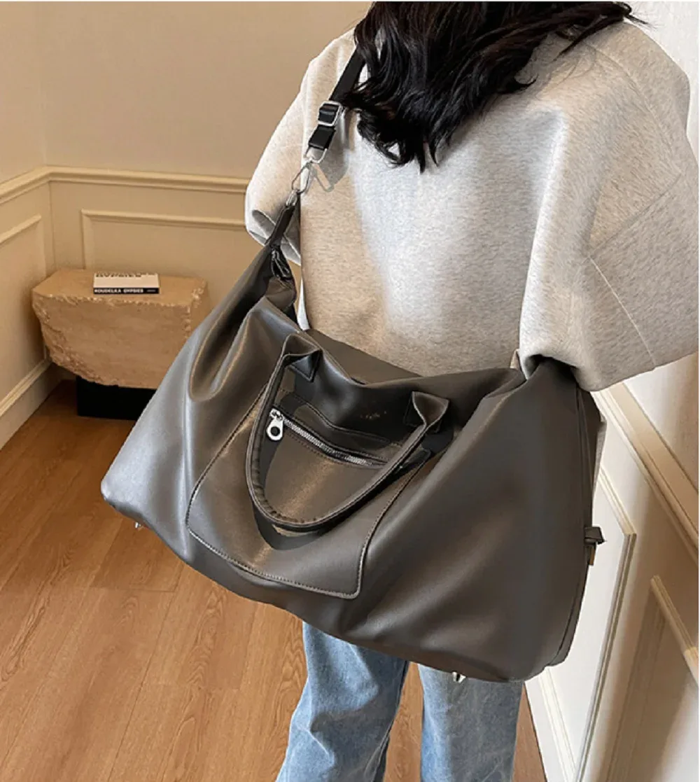 sac à main de voyage en cuir de bonne qualité pour hommes et femmes, fourre-tout d'affaires de grande capacité, sacs à bandoulière, sac de shopping, nouvelle mode coréenne
