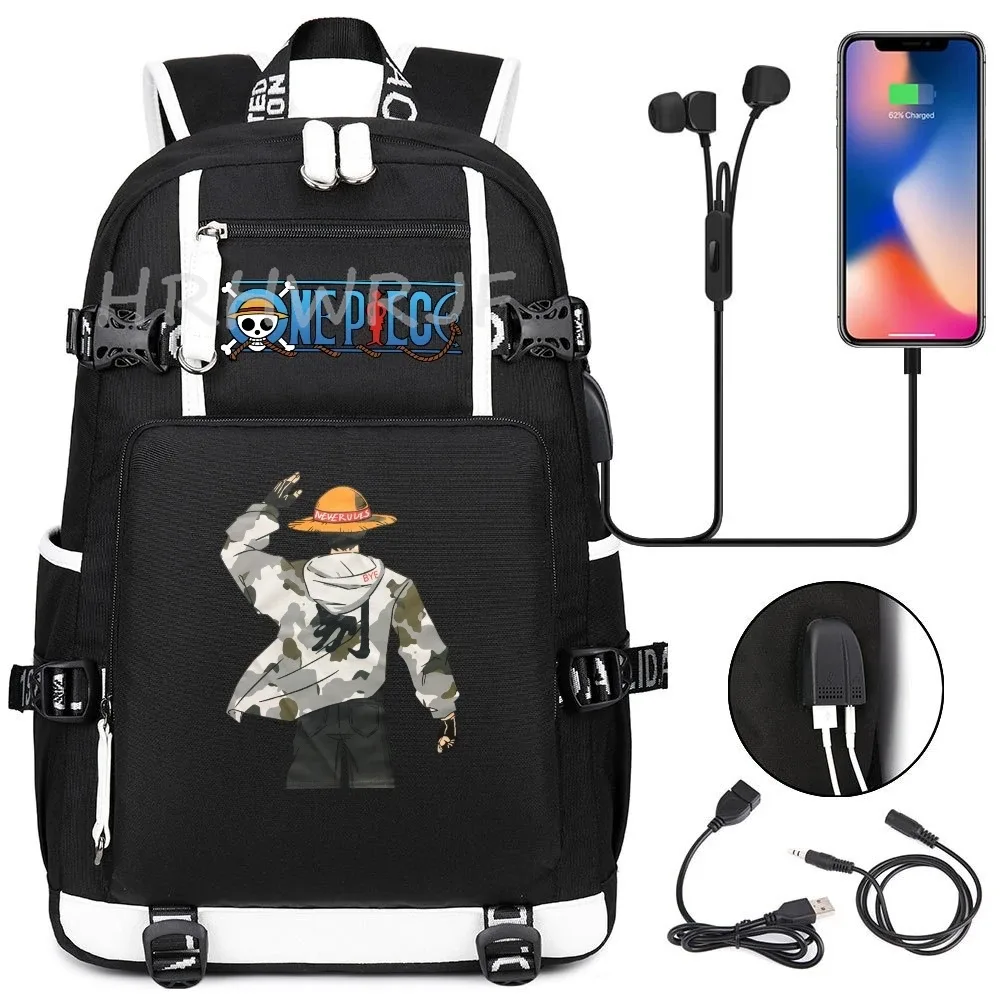 sac à dos one piece monkey d luffy pour ordinateur portable, pour adolescents, garçons et filles, léger, pour collège, lycée, grands sacs d'école pour étudiants