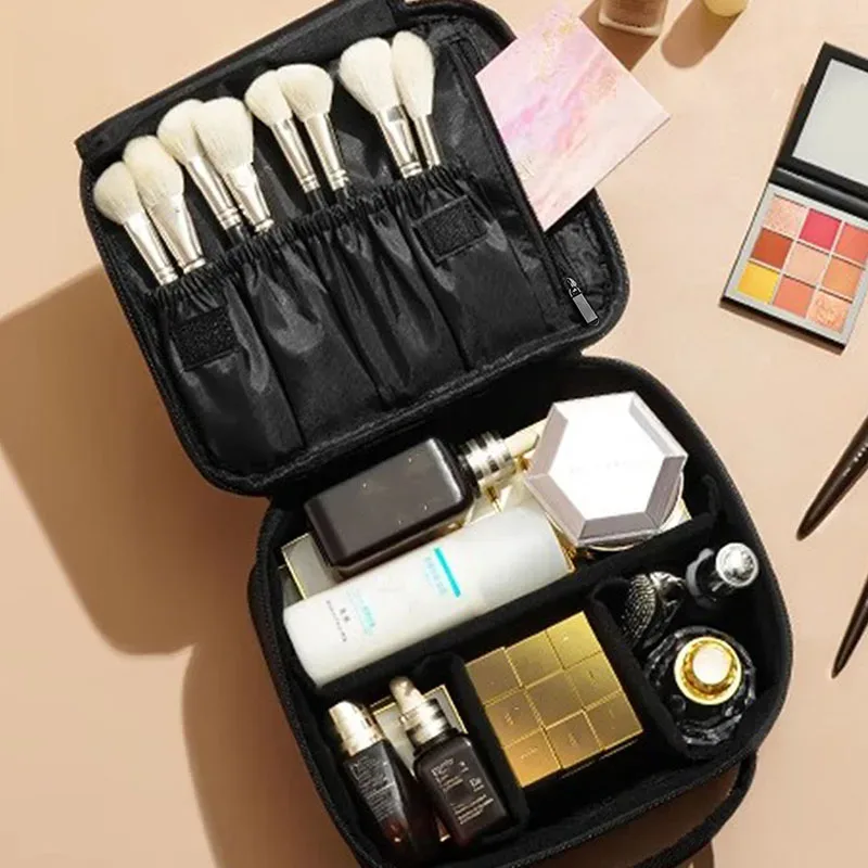 nouvelle arrivée : trousse de maquillage imperméable pour femme, boîte de rangement professionnelle pour outils de beauté, broderie, étui de maquillage portable, organiseur