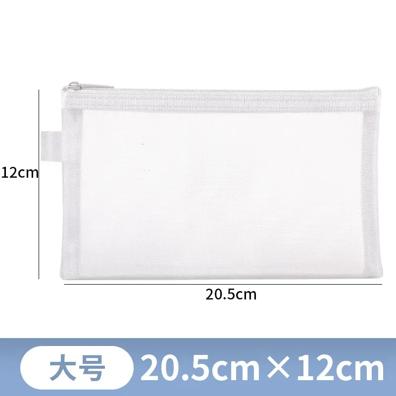 sacs à cosmétiques de voyage en maille transparente simple, sac de rangement cosmétique, étui à crayons à fermeture éclair transparente, poudres de maquillage en nylon, portable, nouveau