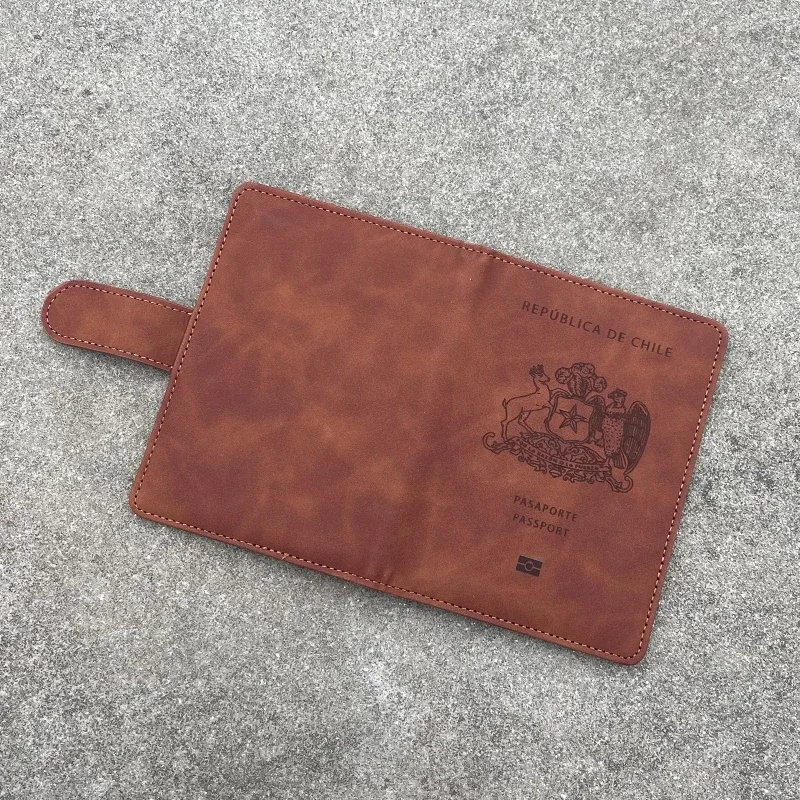 porte-passeport chilien, portefeuille de voyage, étuis en pu, fentes pour cartes multiples