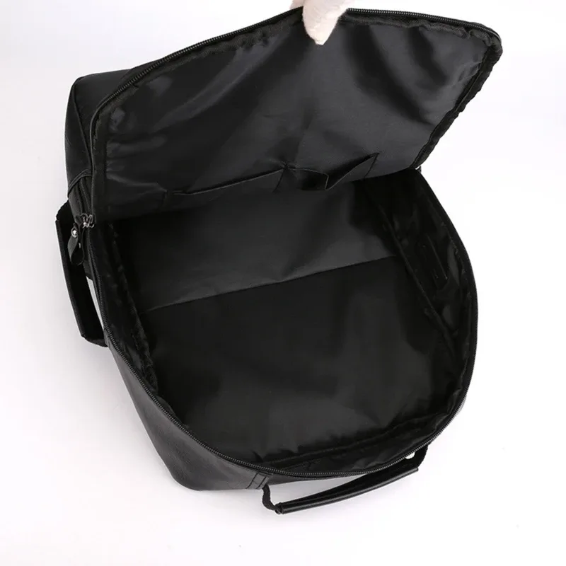 sacs à dos d'affaires pour hommes étanche en cuir pu pochette d'ordinateur grande capacité usb charge sac à dos mâle mode voyage sac à dos sac