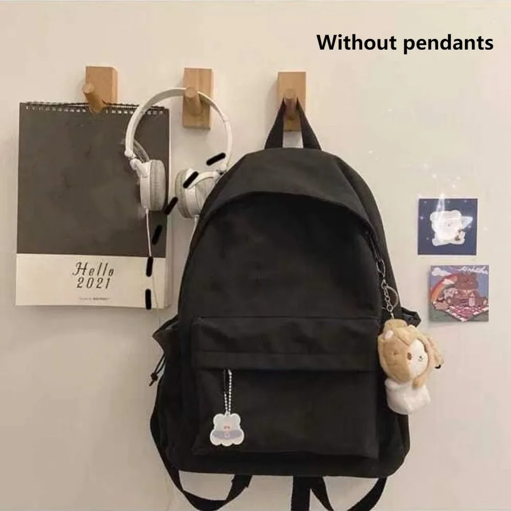 sac à dos décontracté pour lycéens, grande capacité, imperméable, sac de voyage, sacs d'école de couleur unie pour filles