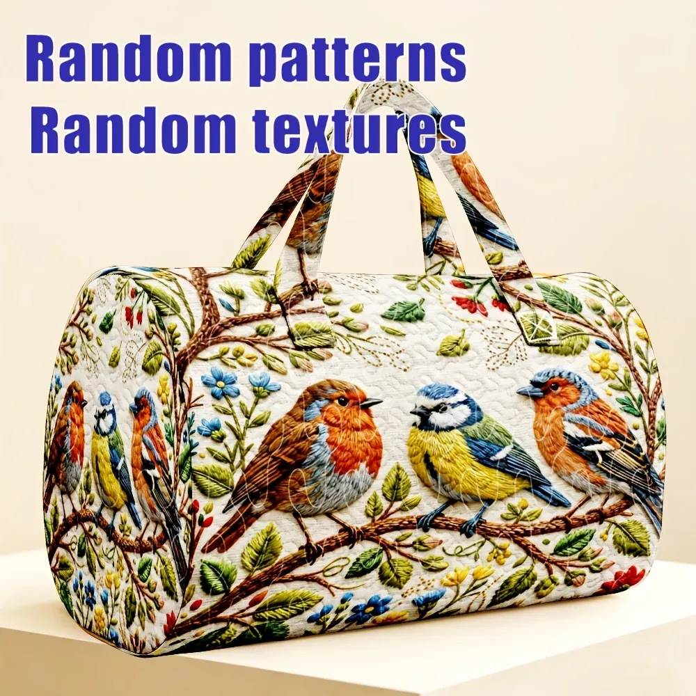 sac en toile matelassé de grande capacité - sac de voyage en tissu matelassé 3d au style unique - sac de voyage pour courtes distances