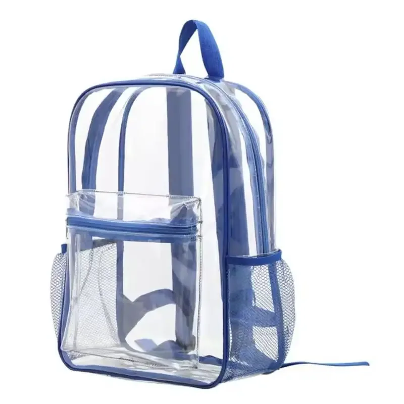 sac à dos transparent en pvc pour sports de plein air et fitness, sac à dos de voyage décontracté visible, grande capacité, sac à bandoulière imperméable