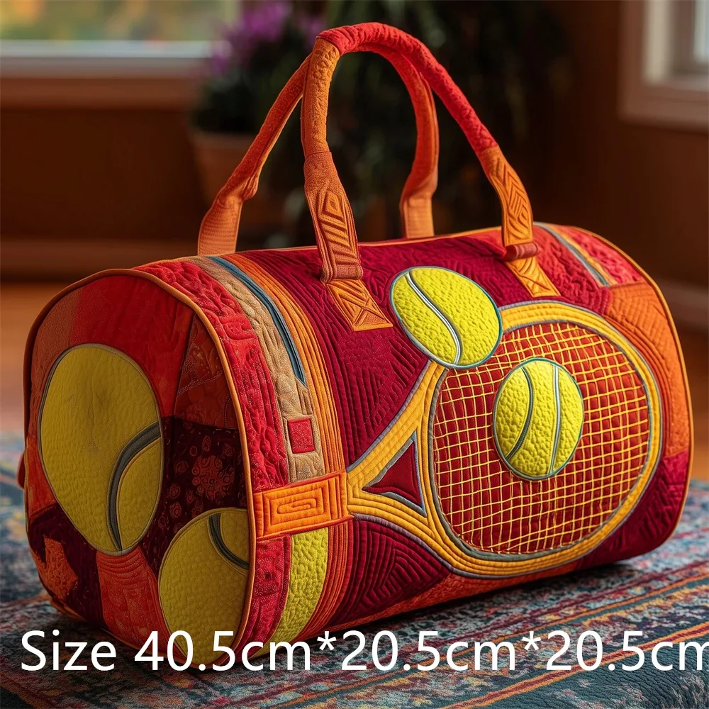 sac de sport matelassé imprimé en 3d pour raquette de tennis, grande capacité, sac de voyage et de sport, sac de week-end tendance pour hommes et femmes
