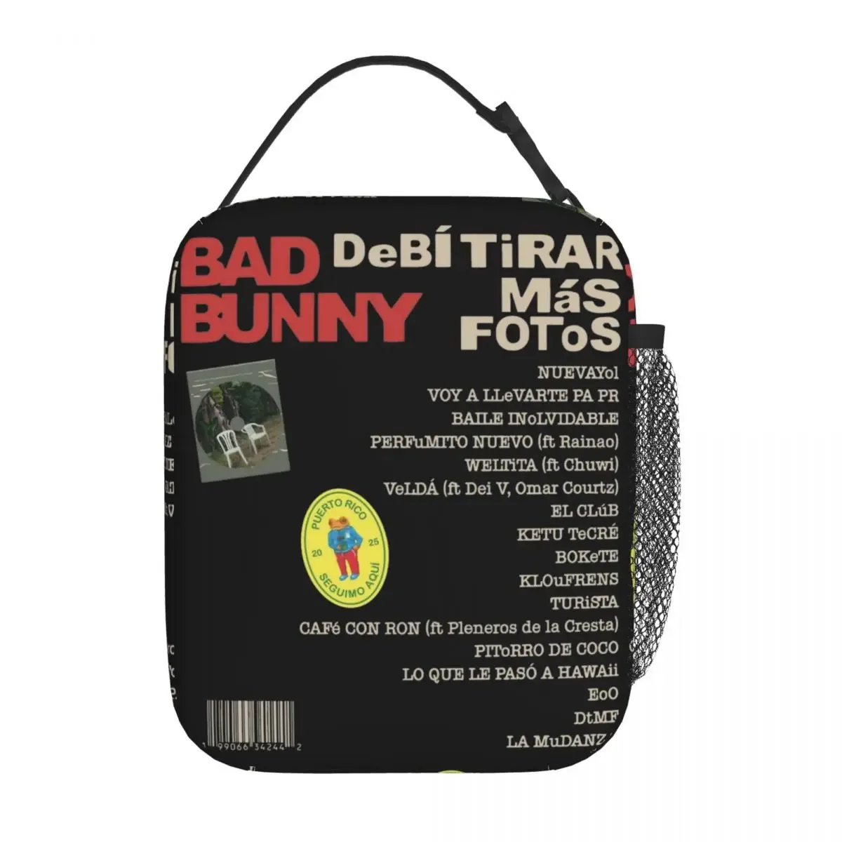 sac fourre-tout isotherme pour l'école, bad bunny dtressing debi tirar mas fotos, récipient alimentaire portable, glacière thermique, boîtes à lunch