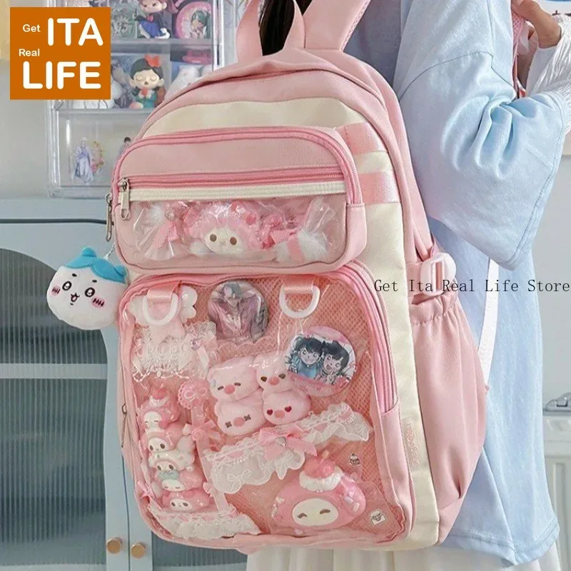 Italife grand Anime Ita sac à dos avec insérer femmes Kawaii clair haute capacité Itabag pour les filles grand sac à dos retour à l'école H260