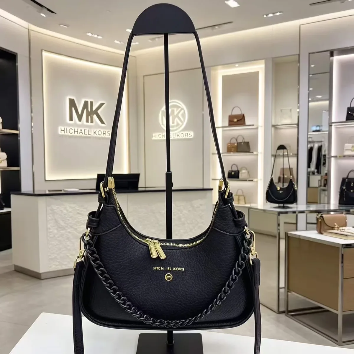 sac bandoulière classique michael kors pour femme 2026 – sac de voyage décontracté et polyvalent avec chaîne alphabet mk pour trajets quotidiens