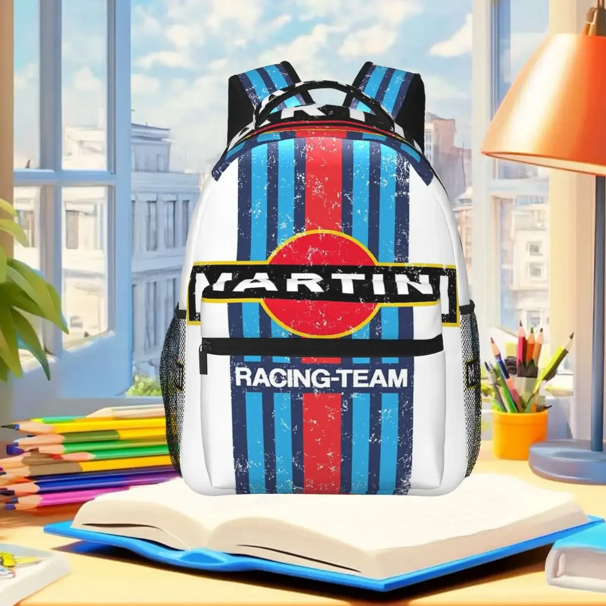 sac à dos martinis race sportscar motor racing pour étudiants, sac d'école, sac de randonnée, sac de voyage pour hommes et femmes, sac à bandoulière