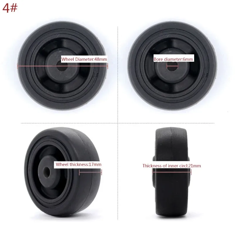 roulettes de remplacement en plastique pour valise rotative, 1 pièce