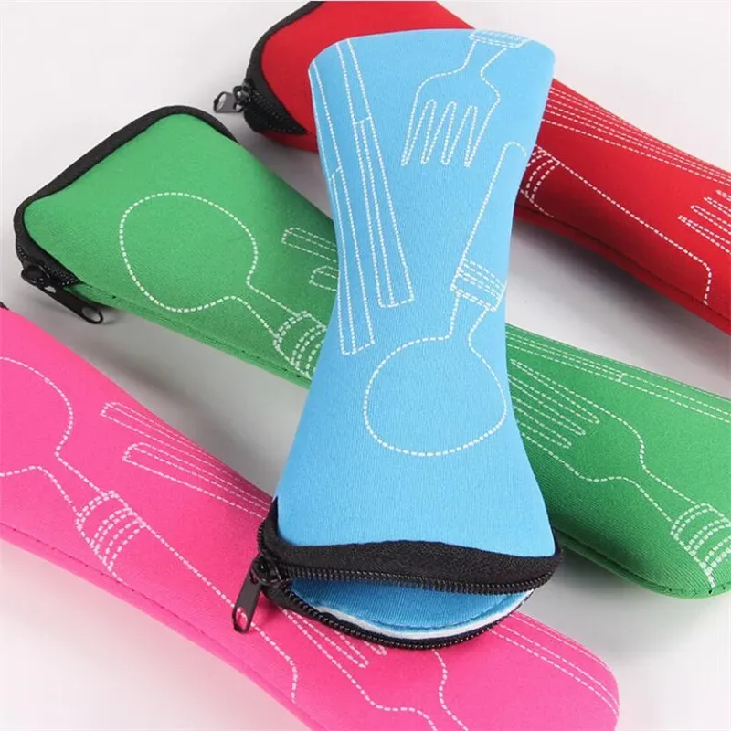 Housse de rangement de couverts nomades, pour couteaux, fourchette, cuillère, coffret pour ranger les ustensiles