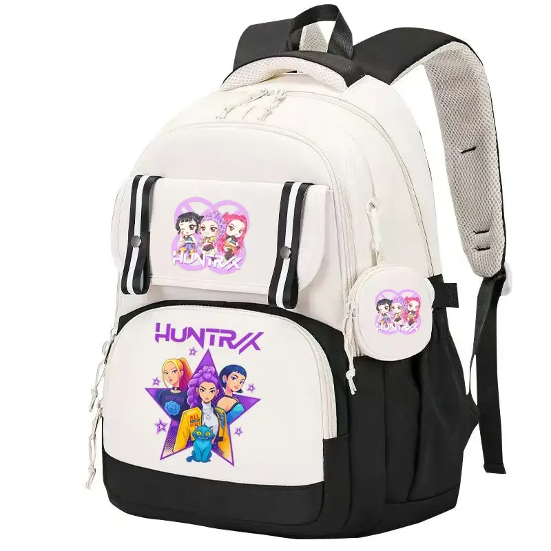 mochila kpop demon hunters – sac à dos imprimé léger, cartable pour fille, sac de voyage décontracté pour les déplacements