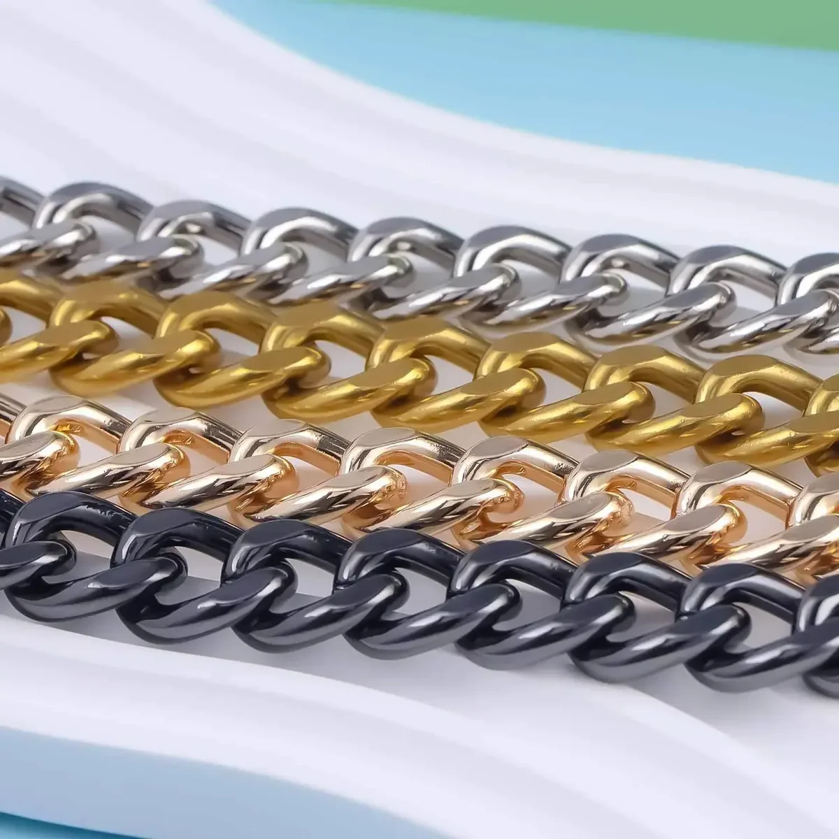 chaîne en métal et aluminium pour sac messager, sangle d'épaule de remplacement, chaîne épaisse, bricolage, chaîne de sac à bandoulière décorative