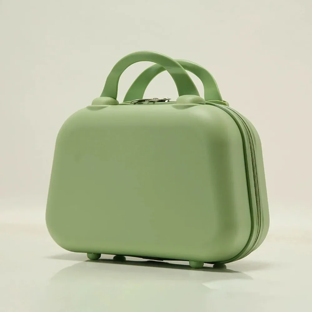 boîte de rangement pour articles de toilette, valise carrée de couleur unie, fermeture éclair, 14 pouces, trousse de maquillage portable de grande capacité, pour l'extérieur