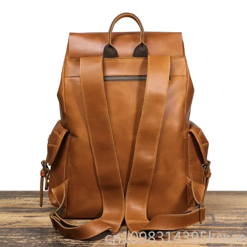 sac à dos vintage en cuir de vache véritable fait main pour homme, voyage, école, collège, décontracté, rétro, élégant, unique