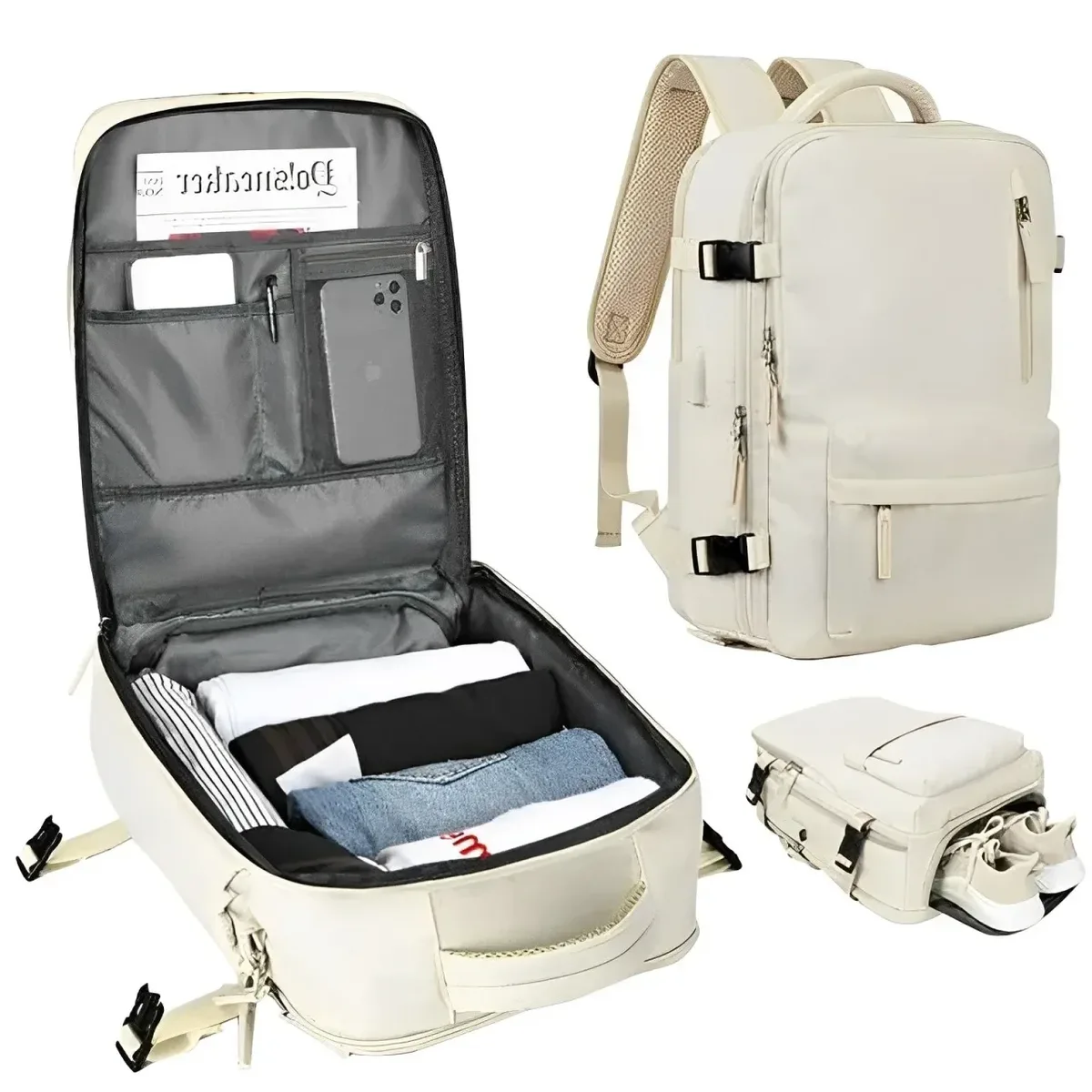 Sac à dos personnalisé pour ordinateur portable de voyage, sac à dos d'affaires antivol durable avec port USB, sac d'université Water Degree