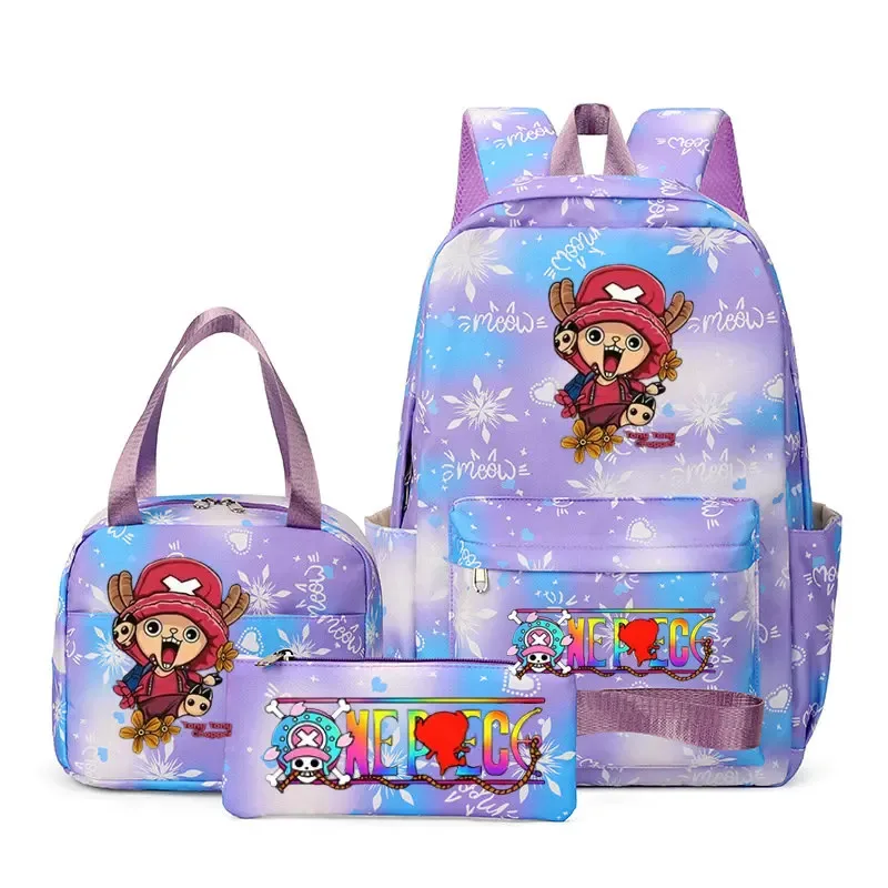 sacs à dos one piece pour femmes et hommes, sac d'école grande capacité, sac à dos imprimé, sac de voyage, sac à dos pour homme, mochila, lot de 3