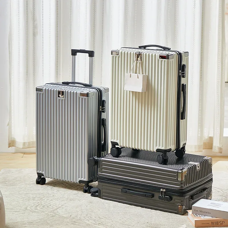 Valise à roulettes moderne personnalisée, grand bagage PC ABS de 20/22/24/26/28 pouces avec serrure à combinaison, valise de prix de gros