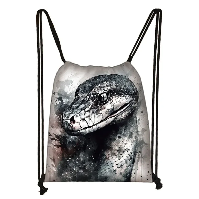 sac à dos imprimé animal théâtre l loup éléphant cheval, sacs à cordon de proximité pour femmes, sac de rangement mode pour adolescentes, sacs à livres kawaii pour filles, cadeau