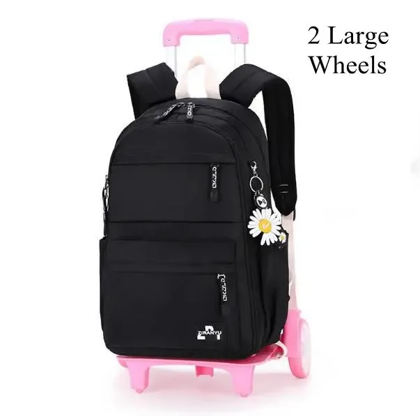 sacs d'école à roulettes de 16 pouces, sac à dos roulant pour filles, sac à dos de voyage, sacs d'école étanches avec roulettes