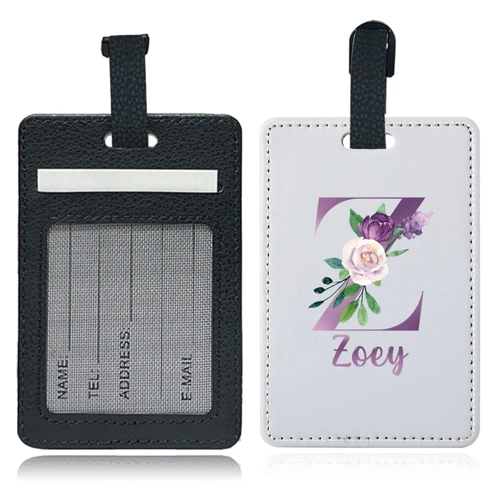 étiquette de bagage personnalisée en pu avec nom, porte-identifiant pour avion, porte-adresse pour valise, carte nominative, étiquette d'embarquement portable