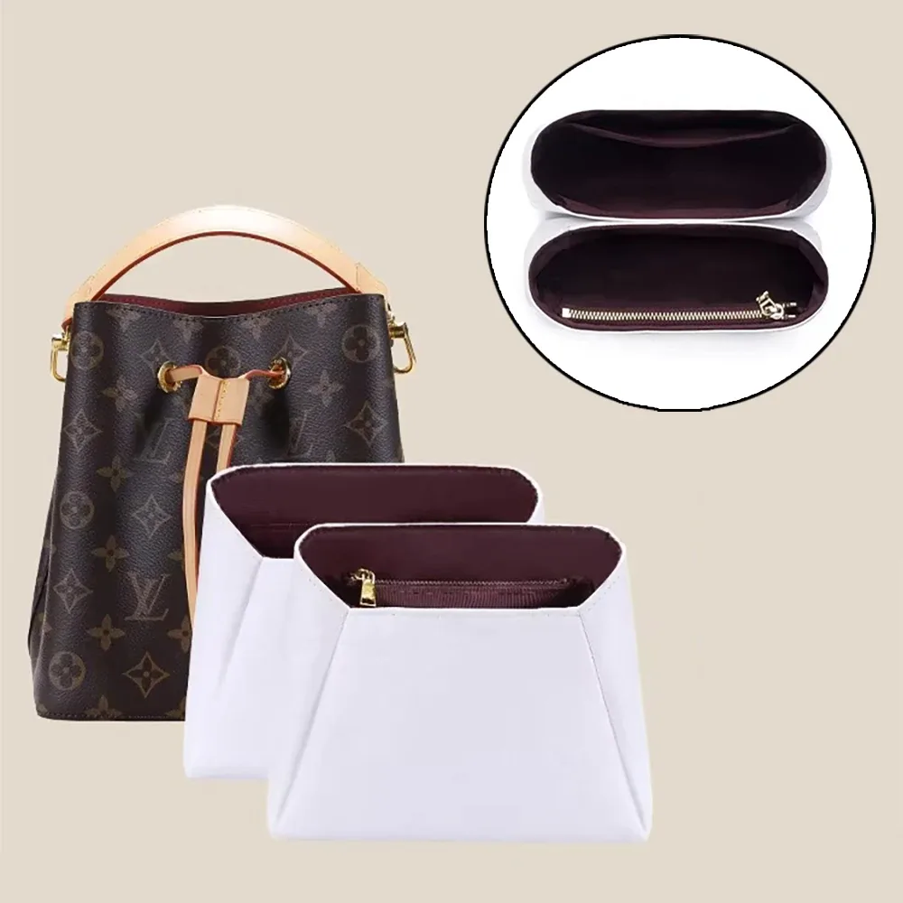 Organisateur d'insert pour sacs à main, organisateur de sac imperméable pour sac seau, compatible avec les accessoires de sac LV Neonoe BB