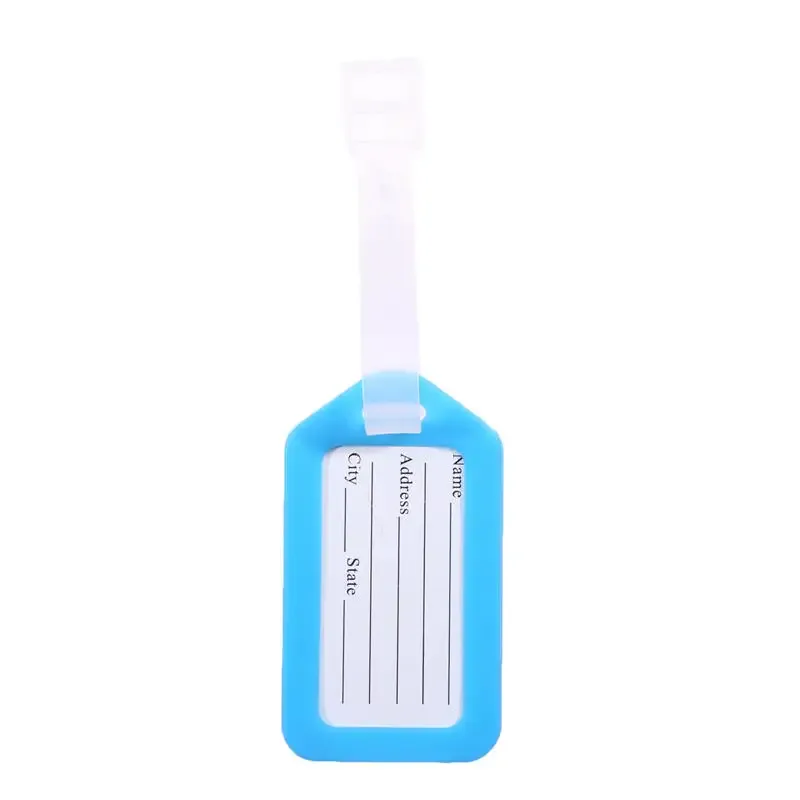 1-10 étiquettes de bagage en plastique pour voyage, accessoire de voyage pour femmes et hommes, porte-nom et adresse pour valise, étiquette de sac