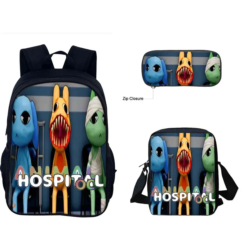 ensemble de 3 sacs d'école à thème animalier pour enfants, sac à dos, sac bandoulière et trousse à crayons, pour garçons et filles de primaire et collège, idéal comme cadeau