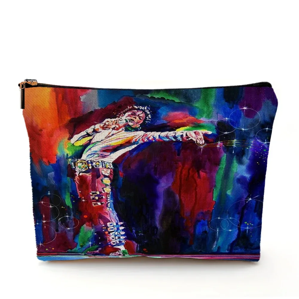 super star michael jackson sac cosmétique double impression sacs de maquillage femmes sac à main de mariage dame organisateur de voyage portefeuille enfant