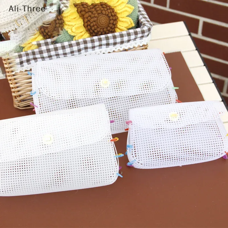 kit de tissage auxiliaire en maille plastique, sac à bandoulière, tissu en maille plastique, matériel de couture pour bricolage, fabrication de sac de tissage