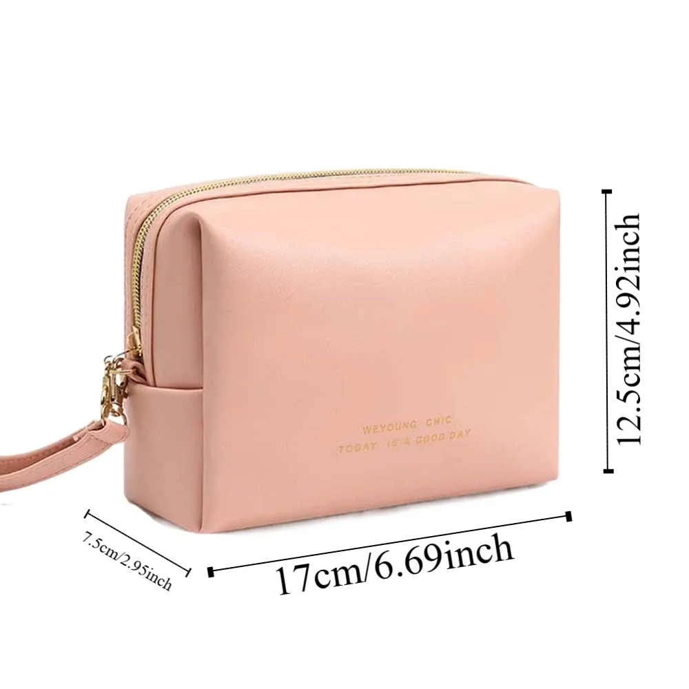 pochette organisateur de sacs portefeuille en pu, trousse de maquillage multifonctionnelle, organisateur de toilette, trousse de lavage, pochette cosmétique portable 3d pour salle de bain