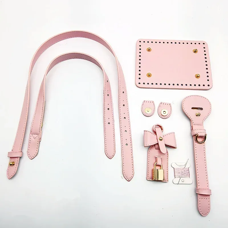 sac seau vintage fait main en paille tressée avec accessoires en cuir pu, bandoulière simple pour sac à bandoulière ou sac croisé
