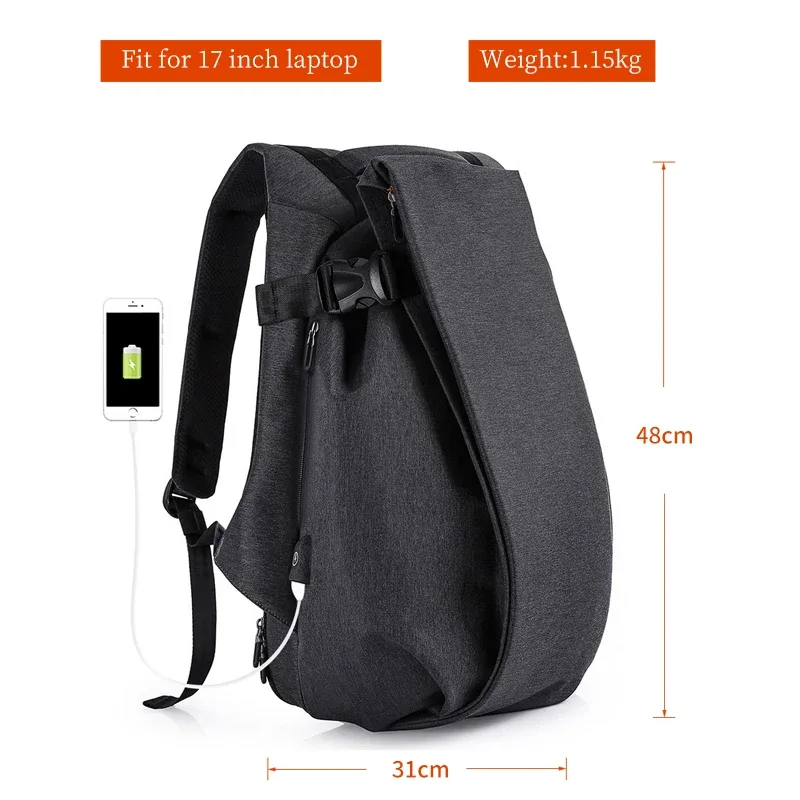 tangcool 2026 nouveau sac à dos pour ordinateur portable homme imperméable 15,6 pouces grande capacité chargement usb pour adolescent étudiant sac d'école
