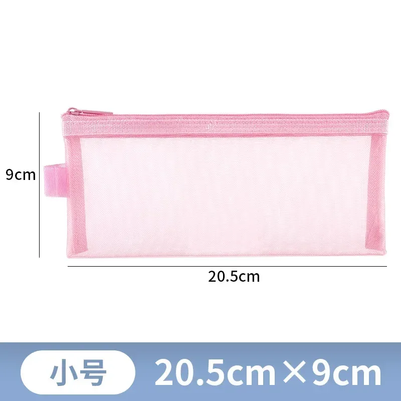 sac cosmétique de voyage en filet transparent, porte-cosmétiques, sac de rangement, étui à crayons à fermeture éclair, poudres de maquillage en nylon portable