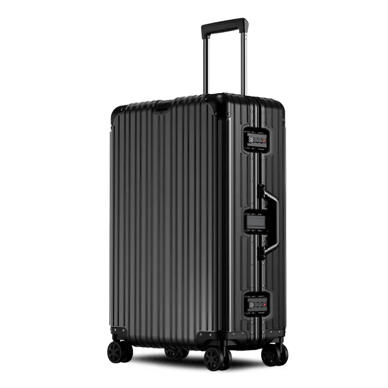 valise en aluminium 20/22/24/26/29 pouces, 100% alliage aluminium-magnésium, valise à roulettes avec serrure à combinaison, bagage cabine