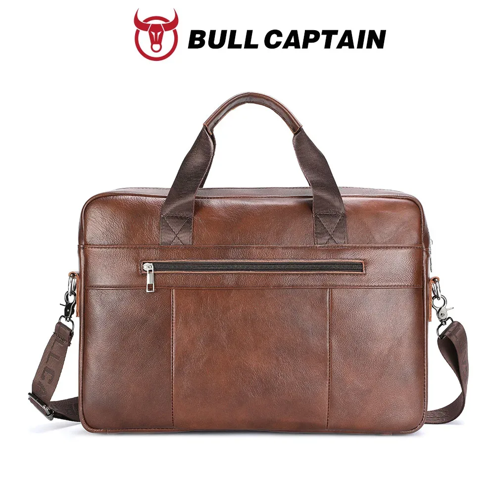 bullcaptain sac à main en cuir véritable pour homme, sac d'affaires vintage pour ordinateur portable, sac messager grande capacité, sac à bandoulière pour le travail