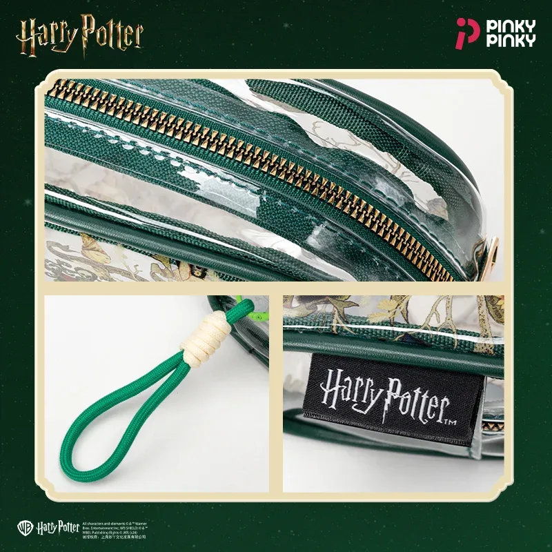 trousse de maquillage noire pinky harry potter, pochette de rangement familiale, trousse de toilette transparente en pvc pour les déplacements et les voyages, cadeau pour les fans, les étudiants et les femmes