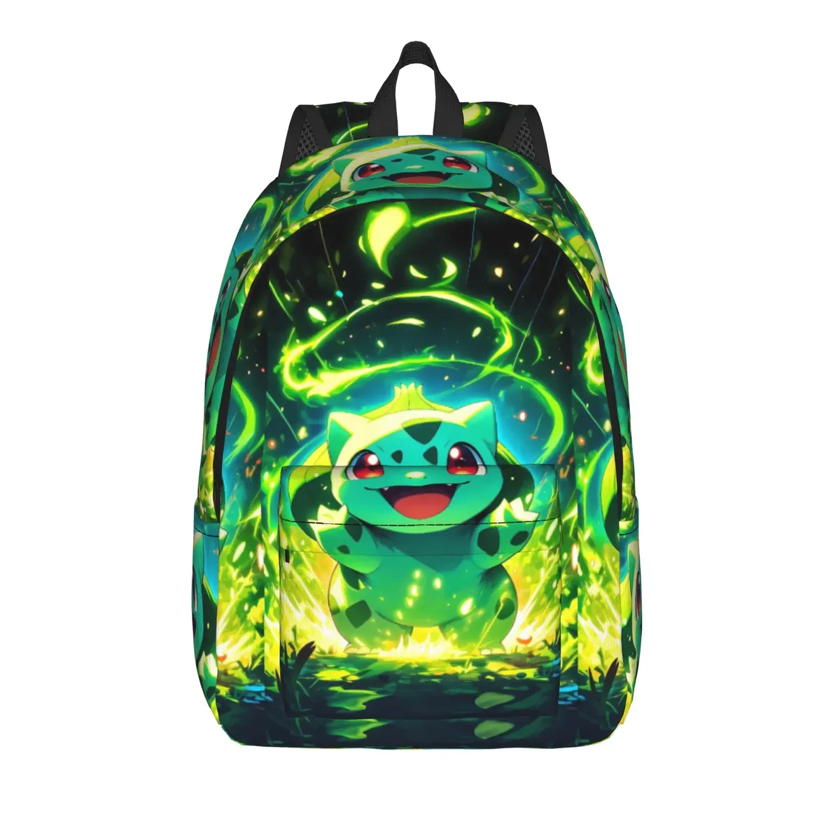 sac à dos de voyage bulbasaur forest cartoon, sacs à dos de voyage pour hommes, sacs d'école secondaire à motifs colorés, sac à dos cool
