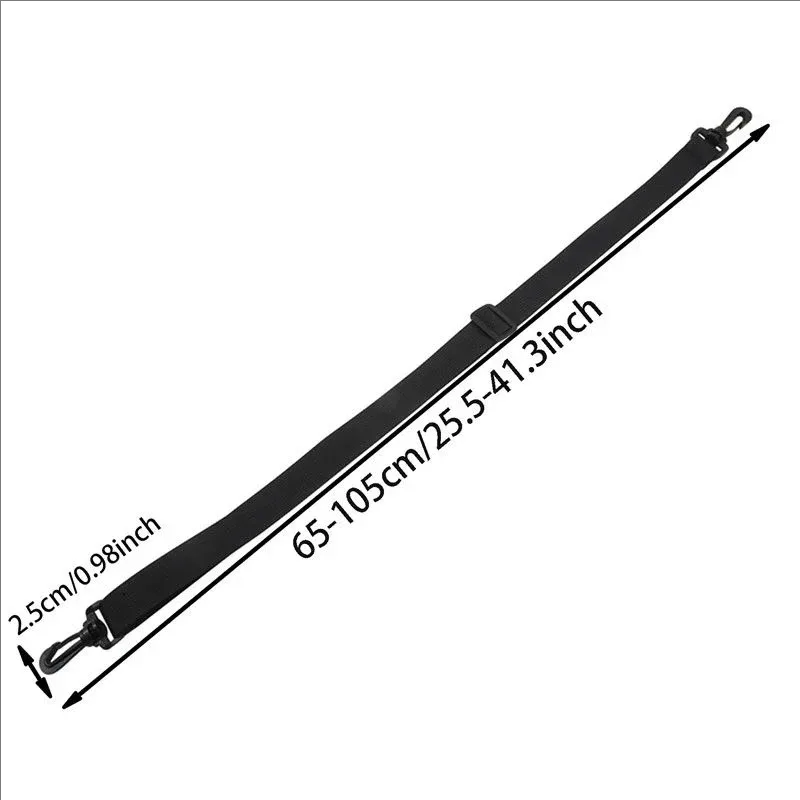 sangle de sac d'ordinateur de 2,5 cm de large en sangle pp pour sac à main homme, porte-documents, sac bandoulière, ceintures d'épaule réglables, longues bandes noires
