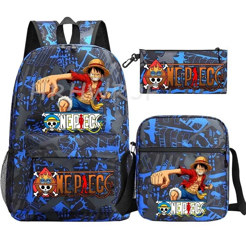 sac à dos one piece avec sacs à bandoulière monkey d luffy, sac à dos pour ordinateur portable, sac de voyage pour étudiants, sac à dos lavable