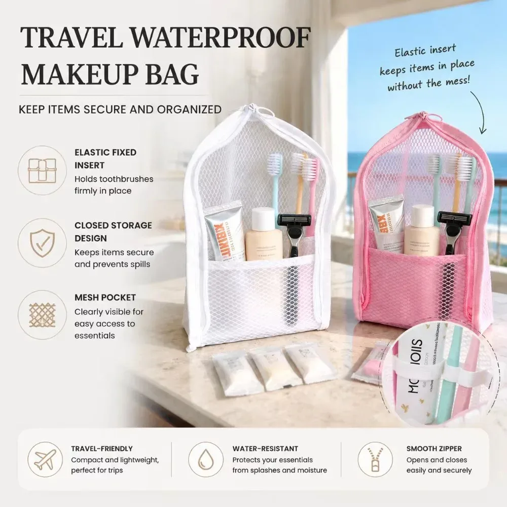 Trousse de toilette en maille respirante à séchage rapide, étui à brosse à dents anti-moisissure, organiseur de cosmétiques pour voyage, dortoir universitaire, salle de sport, douche