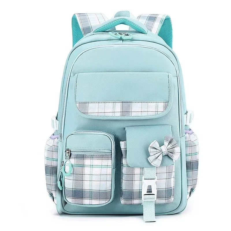 2025 nouveau sac à dos étudiant, sac à dos de fille mignonne de dessin animé, sac à dos léger multi-poches de réduction de charge