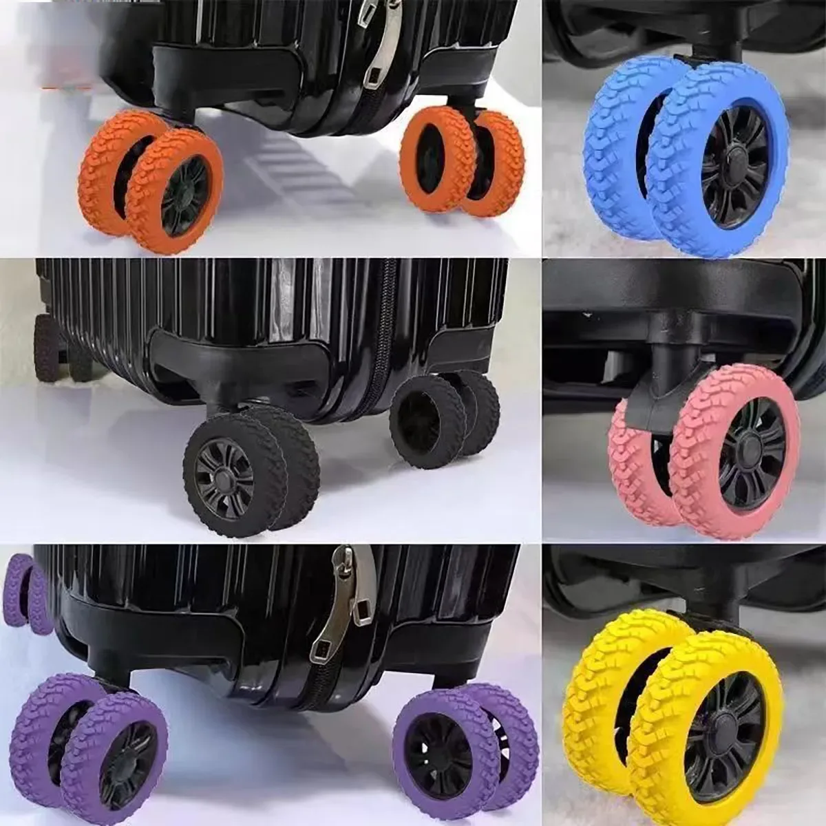 roues universelles pour valises, 8 pièces, roulettes en silicone résistantes à l'usure, pour valises 