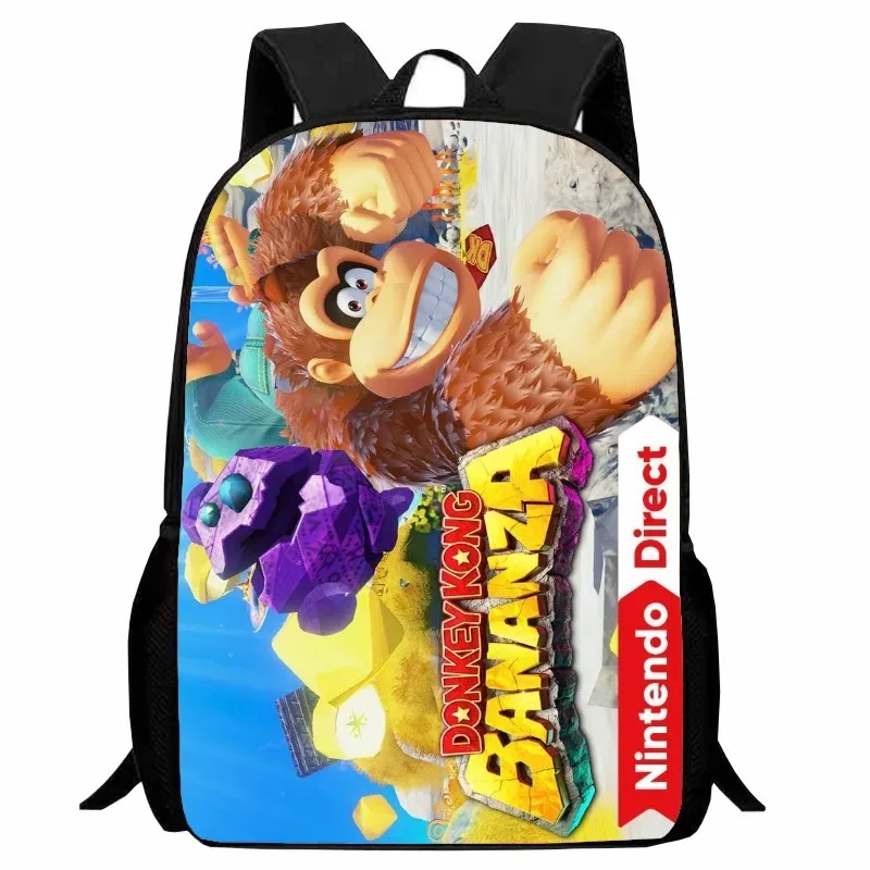 donkey kong bananza – sacs à dos pour enfants, garçons et filles, cadeau d'anniversaire pour étudiants, sac d'école pour enfants, grande capacité, sac à dos de camping durable