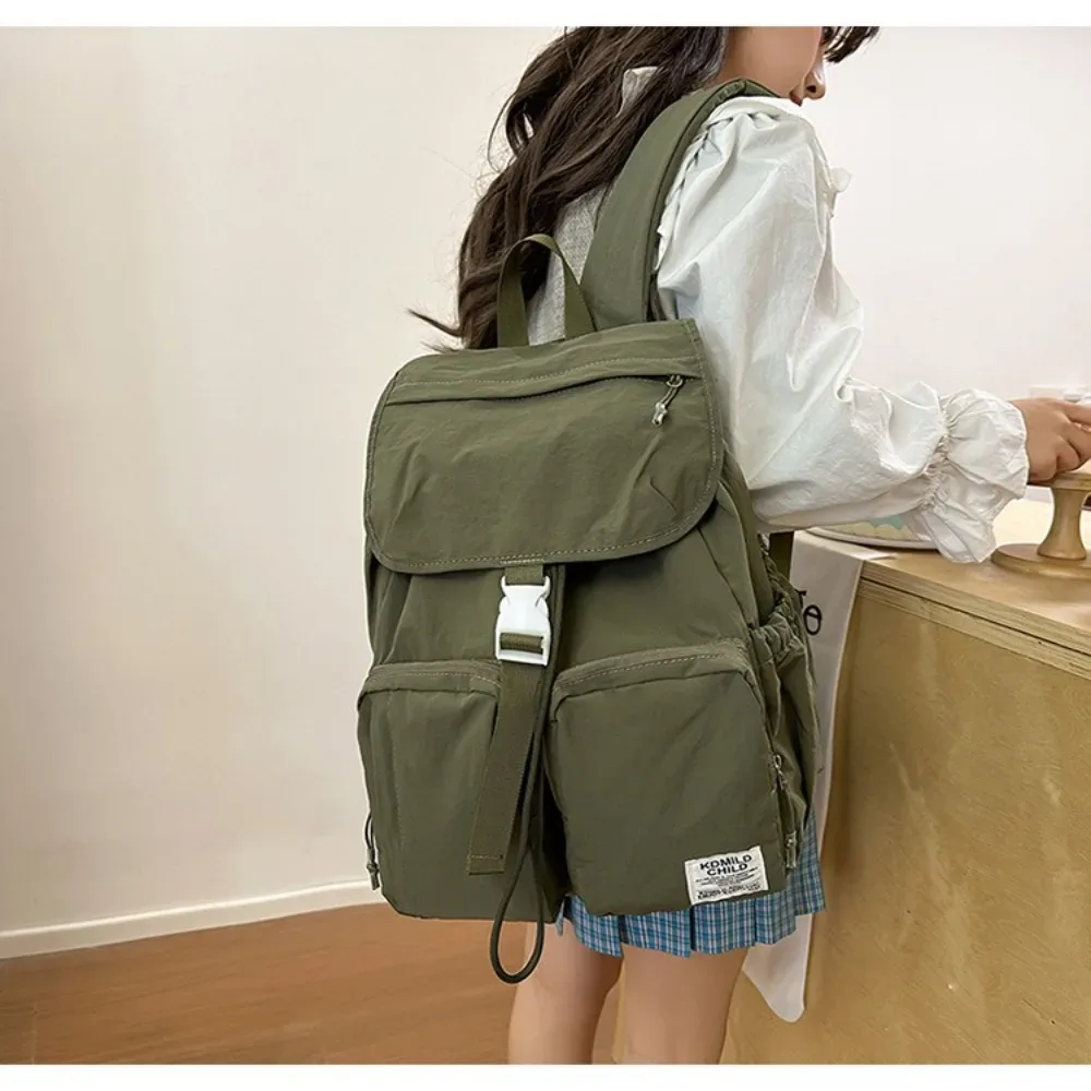 sac à dos de voyage décontracté de style japonais, ultraléger, grande capacité, sac d'école, couleur unie, sac de camping en plein air, unisexe